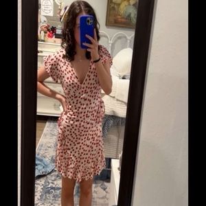 Billabong red floral wrap dress